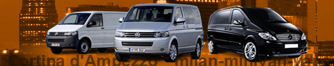 Private transfer from Cortina d'Ampezzo to Milan with Minivan